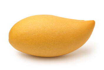 Single ripe mango isolated on white background,with clipping path.