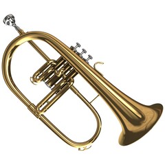 Obraz premium 3d Rendering of a Dark Brass Flugelhorn