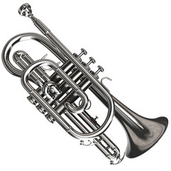 Obraz premium 3d Rendering of a Silver Soprano Cornet