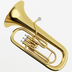 Obraz na płótnie Canvas 3d Rendering of a Brass Euphonium