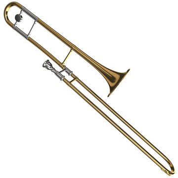 3d Rendering of a Dark Brass Trombone