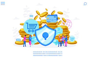 Security payment in internet. Vector illustration for web banner, infographics, mobile. 