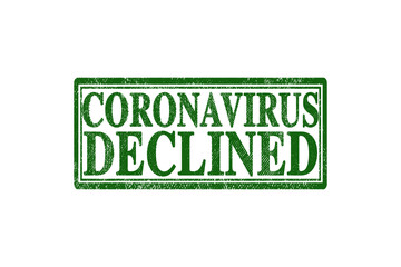 Covid-19, Coronavirus stamp declined, banner Corona Virus disease 2019.