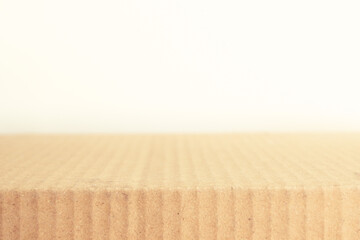 carton paper empty on table top for shelf showing of product