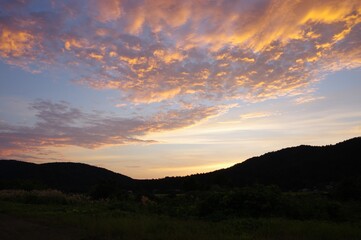 日の出前の朝焼け