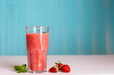 summer drink ,smoothie from strawberries