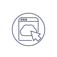 Cloud access line icon on white