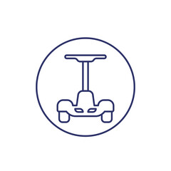 electric self-balancing scooter line icon on white