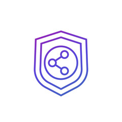 safe sharing icon on white, line