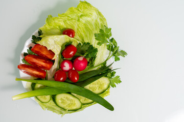 chopped vegetables on a plate