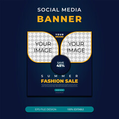 Summer Fashion Sale Banner Design for Social Media