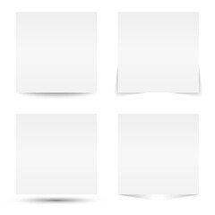 Set of transparent realistic shadow effects. Blank paper cards with different transparent shadows isolated, for your modern design. Vector illustration. Web banners