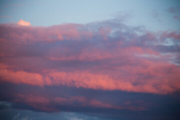 Beautiful magnificent clouds at sunset in the sky