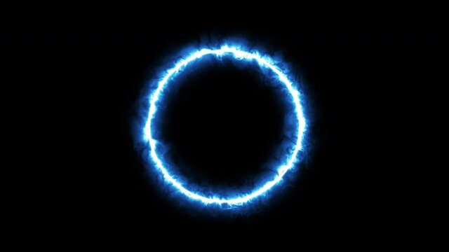 Plasma ring against dark background. Animation. 3D.