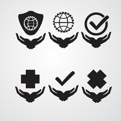 set of hands sign vector illustration