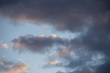 Beautiful magnificent clouds at sunset in the sky