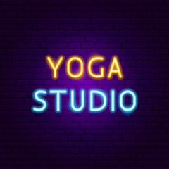 Obraz na płótnie Canvas Yoga Studio Neon Text