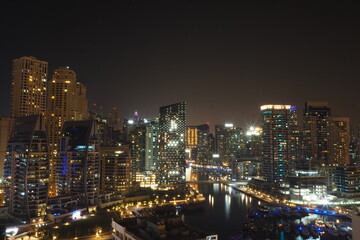 Fototapeta na wymiar Night Cityscape for Dubai Marina