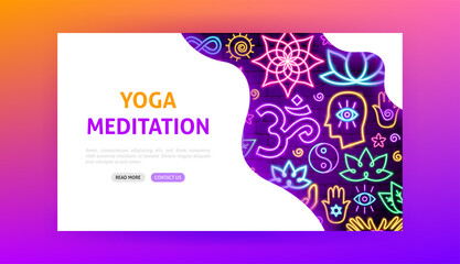 Yoga Meditation Neon Landing Page