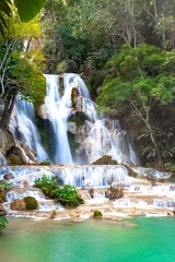 Fotobehang Kuang Si waterfall the most popular tourist attractions Lungprabang Lao  Long Exposure © TAK TUP ICE W