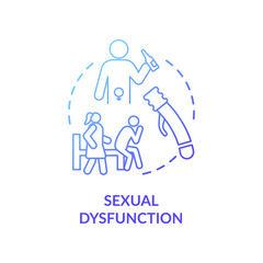 Sexual dysfunction concept icon. Male health problem, medical issue. Decreased libido, erectile dysfunction idea thin line illustration. Vector isolated outline RGB color drawing