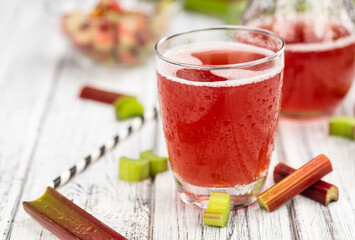 Rhubarb Spritzer (close up shot; selective focus)