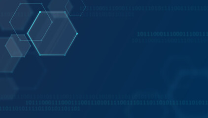 Obraz premium abstract technology line and dot blue background with hexagons 