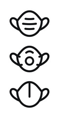 Medical Mask Minimal Outline Icons