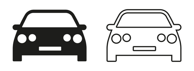 Car icons . Car . Car symbol . Black and contour machines for applications and web sites. Vector illustration