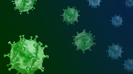 Amazing green corona video abstract background,COVID-19 abstract background