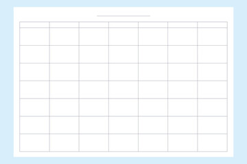 Blank calendar planner template. Vector image of the schedule of the week.