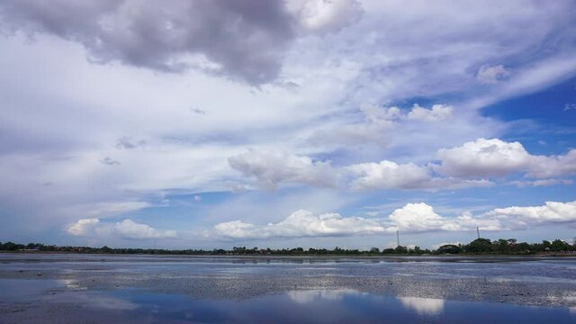 Time Lapse of clouds in the sky and swamps.