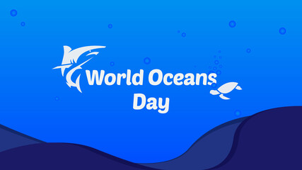 World Oceans Day. Vector illustration