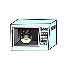 microwave in cartoon. vector icon