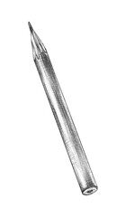 The image of a pencil sharpened by hand