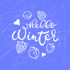 Hello Seasons. Handwritten vector lettering.