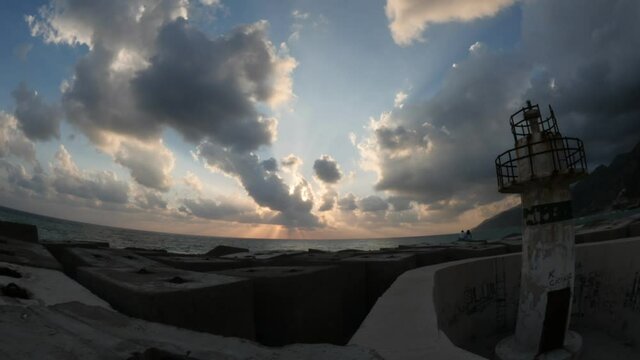 wavy sea and wind on a beach mountain background with clouds hatay samandag keldag turkey syria border