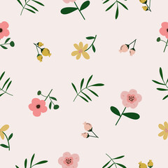 Seamless hand drawn floral pattern background vector illustration for wallpaper, wrapping,packaging design
