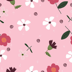 Seamless hand drawn floral pattern background vector illustration for wallpaper, wrapping,packaging design
