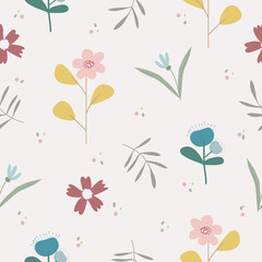 Seamless hand drawn floral pattern background vector illustration for wallpaper, wrapping,packaging design
