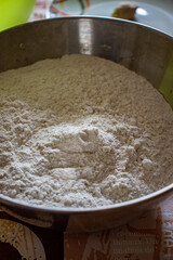 Rome, A bowl full of flour, the main ingredient for a good pizza.