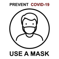Flat design: New Normal, use a mask to prevent Covid-19