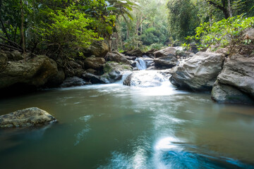 Naklejka na ściany i meble Mae Sa waterfall in the forest at Chiang Mai Province