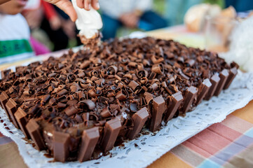 chocolate homemade birthday cake.