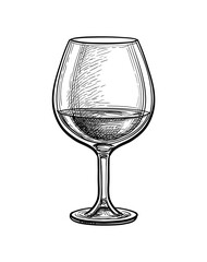 Ink sketch of whiskey glass