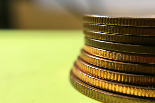 Money coin Thailand on the floor, coins ( five baht ) macro image, this is coin a currency unit of the Thai, saving money concept, banking or donation