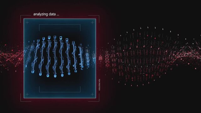 DNA strand / helix / scan data / K&uuml;nstliche Intelligenz KI / loop