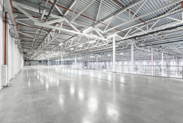 Interior of empty warehouse or garage