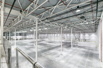Interior of empty warehouse or garage