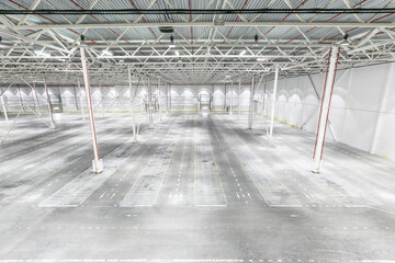 Interior of empty warehouse or garage